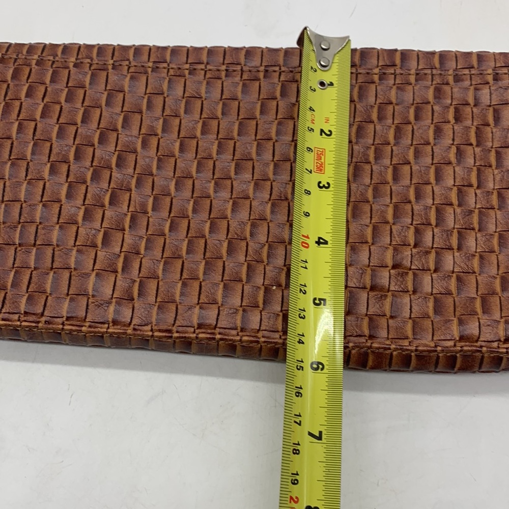 Lulu Townsend Brown Leather Woven Clutch Handbag MCB3642 - Picture 8 of 8